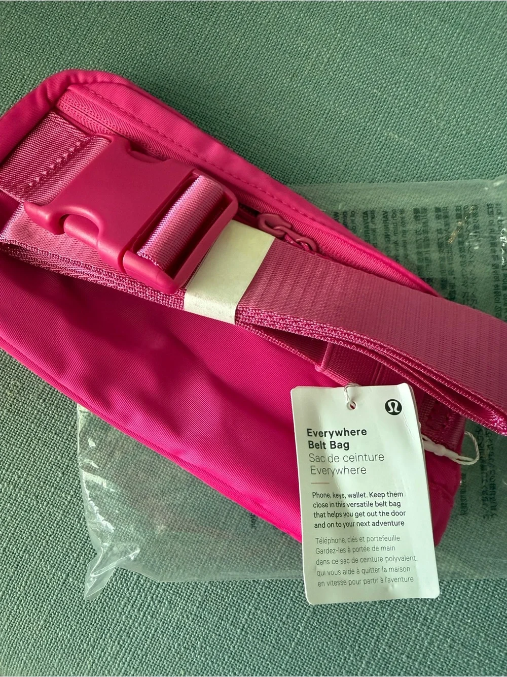 BNWT Lululemon Pink Women's Crossbody Bag with White Accent